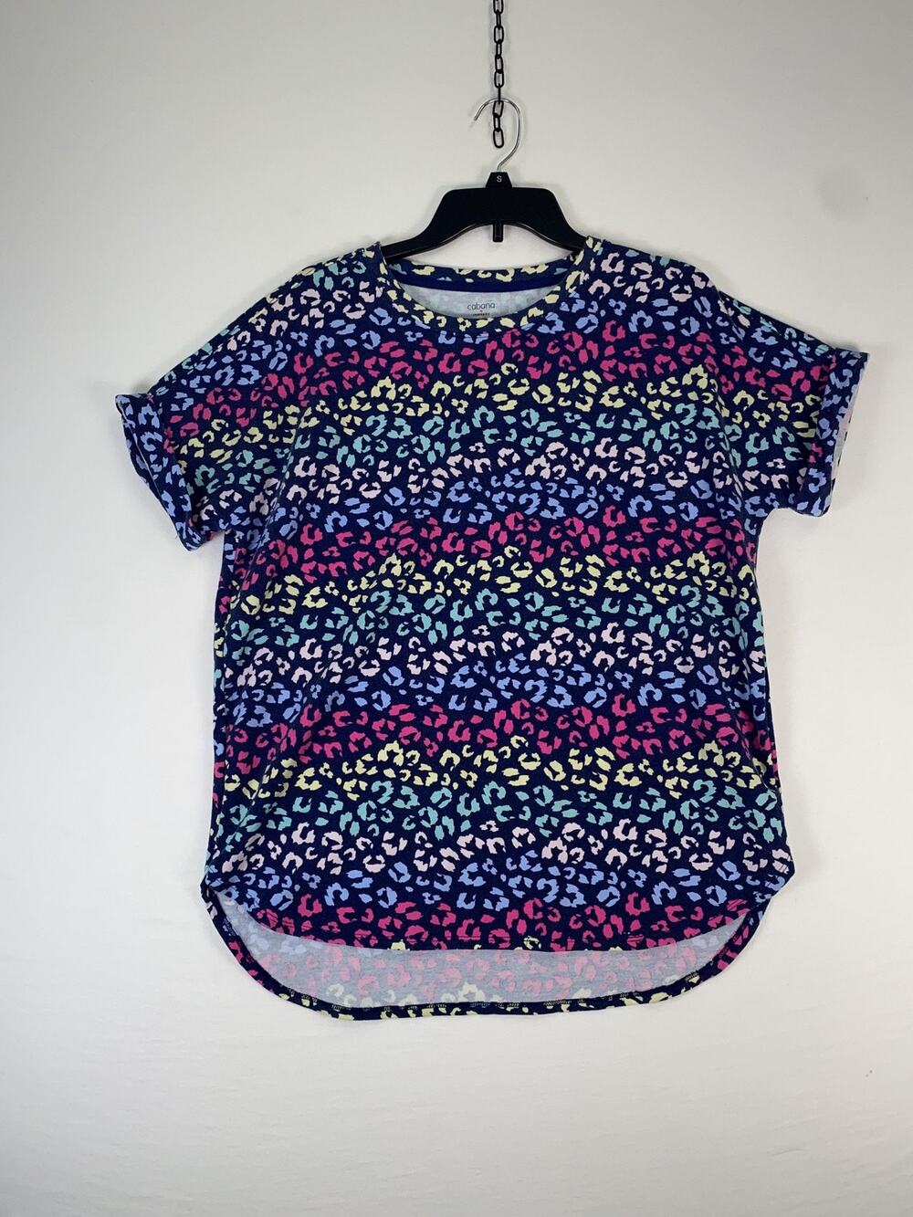 Cabana By Crown & Ivy Shirt Womens Medium Multicolor Leopard Print Tunic Top